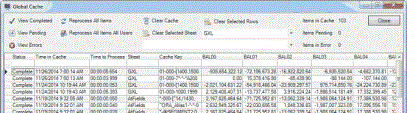 View Or Refresh Global Cache – Spreadsheet Server