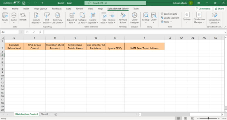 Maintain Specification Rows – Spreadsheet Server