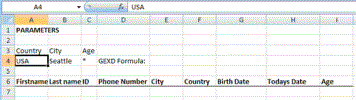 Parameters in Excel – Spreadsheet Server
